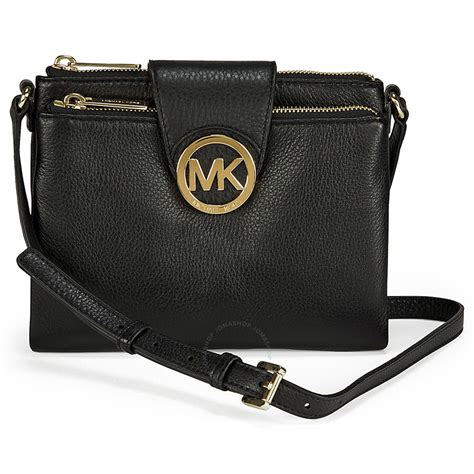 michael kors fulton crossbody in black|Michael Kors fulton crossbody bag.